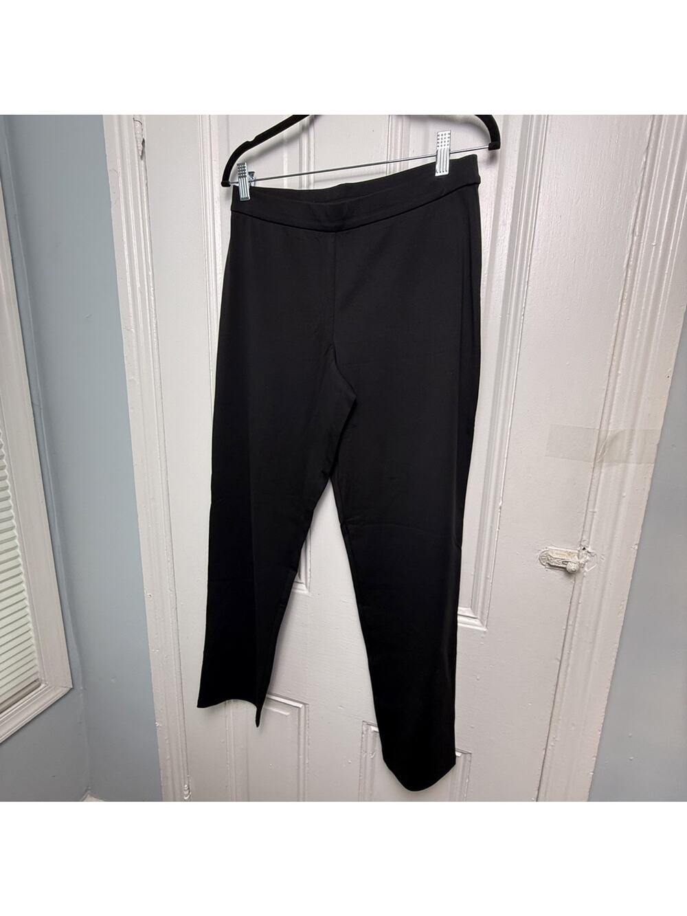 Susan Graver Weekend Cotton Ponte Straight Leg Pants Women's Small Black NWOT